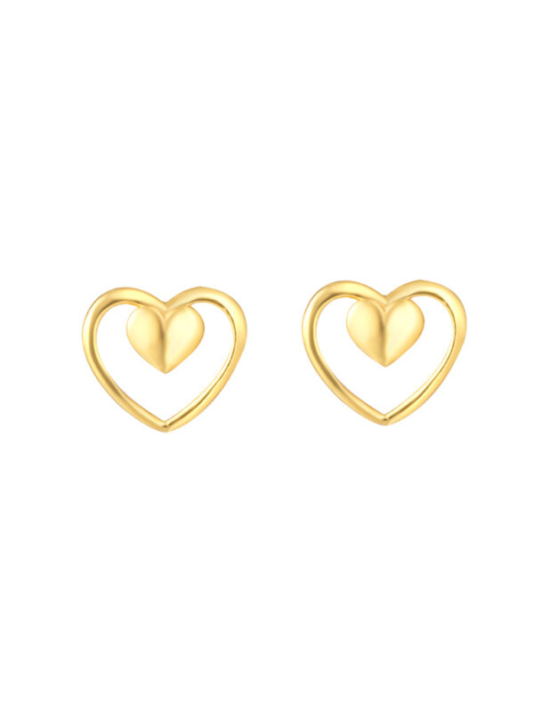 TOMEI Lusso Italia Double Love Earrings, Yellow Gold 916