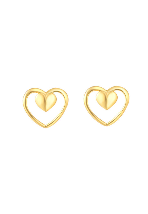 TOMEI Lusso Italia Double Love Earrings, Yellow Gold 916