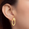 TOMEI Lusso Italia Oval Dangling Earrings, Yellow Gold 916