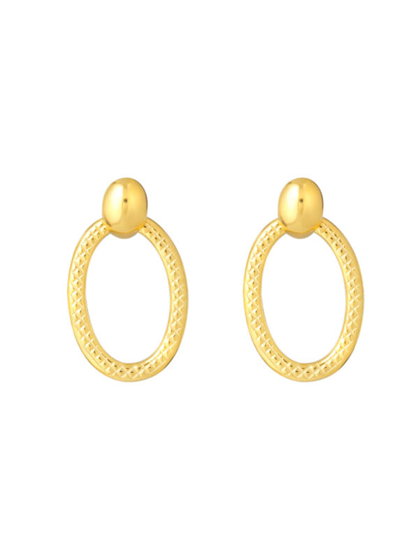 TOMEI Lusso Italia Oval Dangling Earrings, Yellow Gold 916
