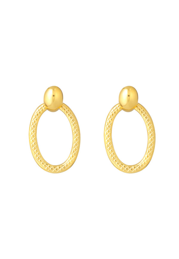 TOMEI Lusso Italia Oval Dangling Earrings, Yellow Gold 916