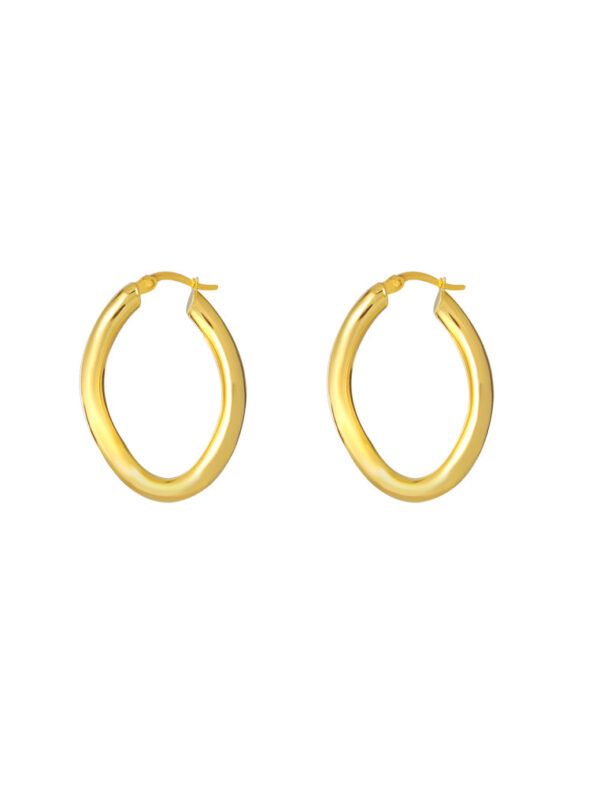 TOMEI Lusso Italia Oval Loop Earrings, Yellow Gold 916