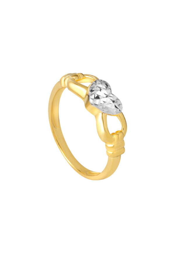 TOMEI Dual-Tone Nexus Of Heart Ring, Yellow Gold 916