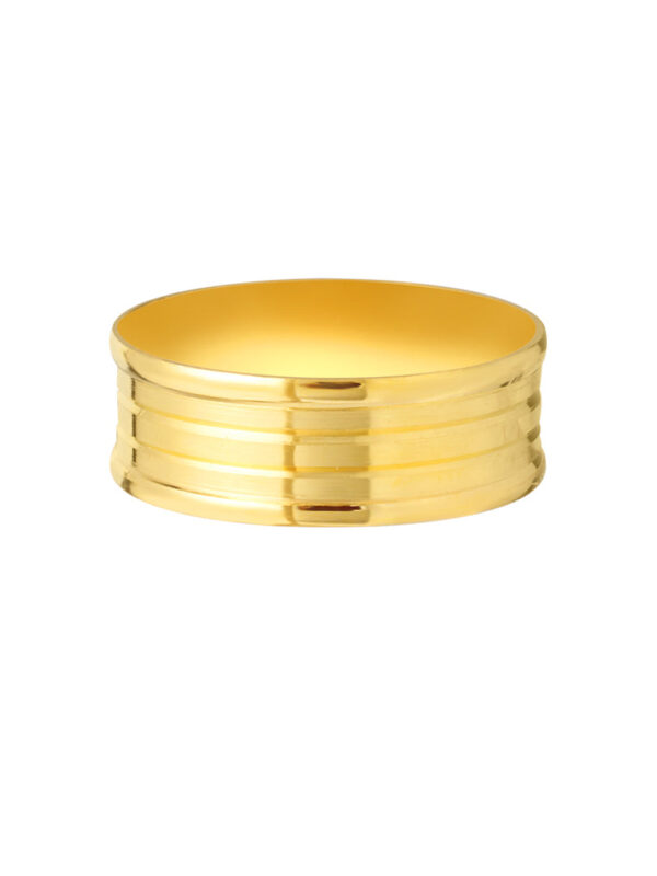 TOMEI Line Patterned Xi De Ring, Yellow Gold 916