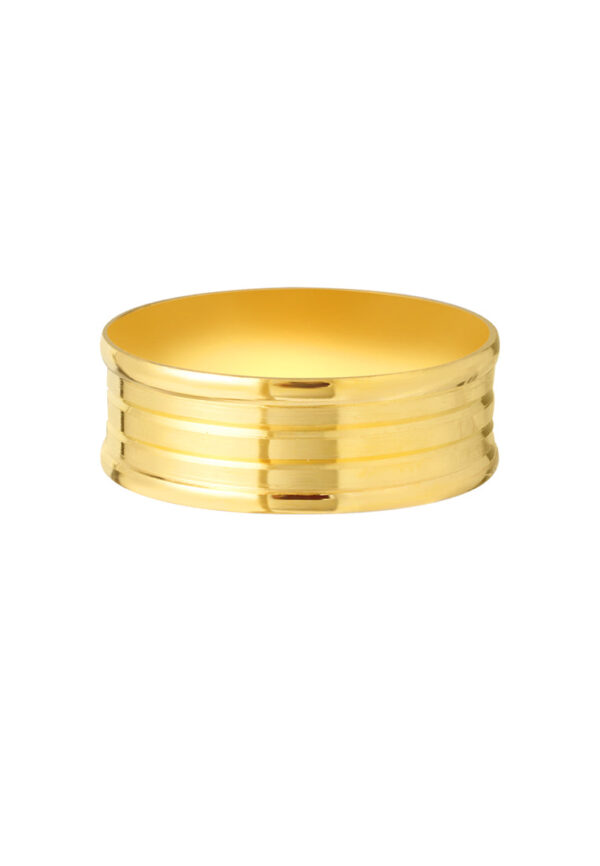 TOMEI Line Patterned Xi De Ring, Yellow Gold 916
