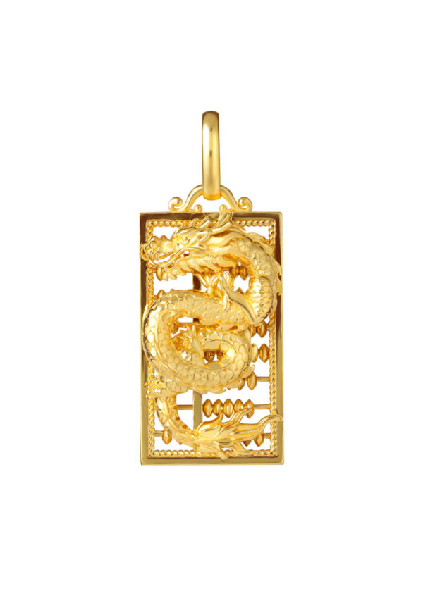 TOMEI Dragon Abacus Pendant, Yellow Gold 916