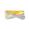 TOMEI Diamond Cut Collection Intersecting Ring, Yellow Gold 916