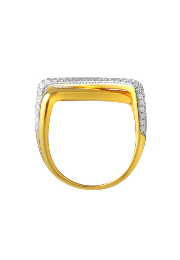 TOMEI Diamond Cut Collection Intersecting Ring, Yellow Gold 916