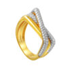 TOMEI Diamond Cut Collection Intersecting Ring, Yellow Gold 916