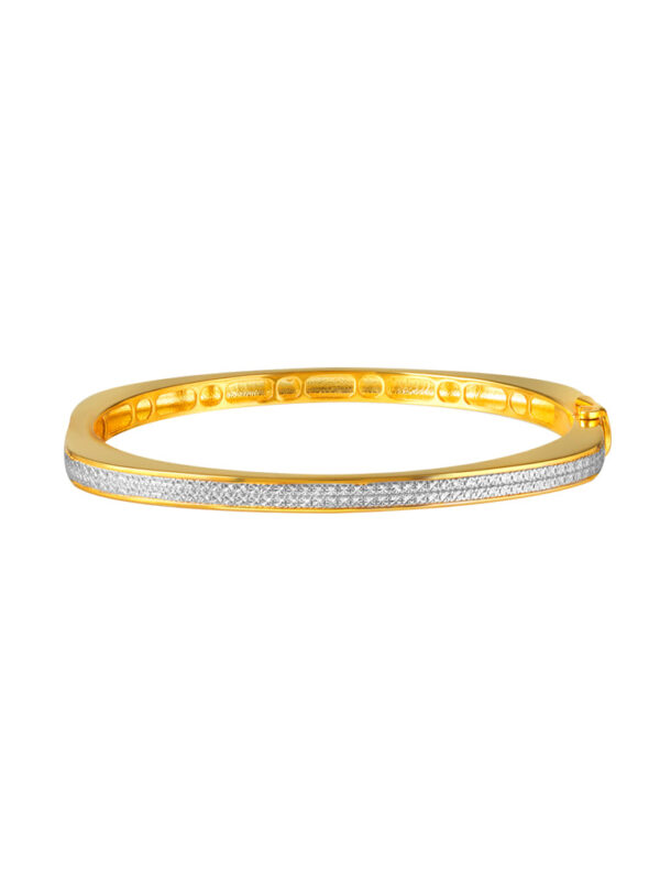TOMEI Diamond Cut Collection Row Bangle, Yellow Gold 916