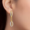 TOMEI Diamond Cut Collection Refined Oval Earrings, Yellow Gold 916