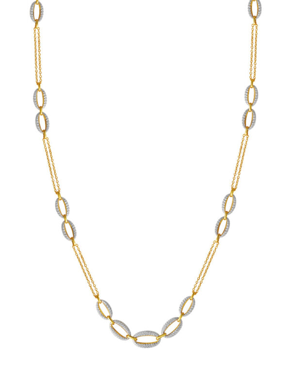 TOMEI Diamond Cut Collection Refined Oval Necklace, Yellow Gold 916
