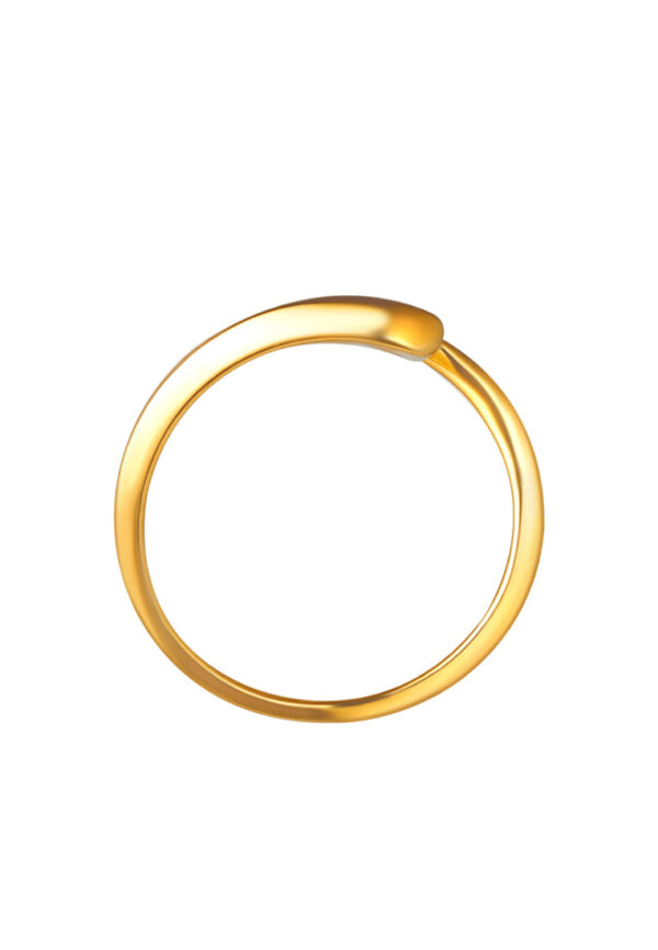 TOMEI Anastasia Dual-Tone Extended C-Shape Ring, Yellow Gold 916