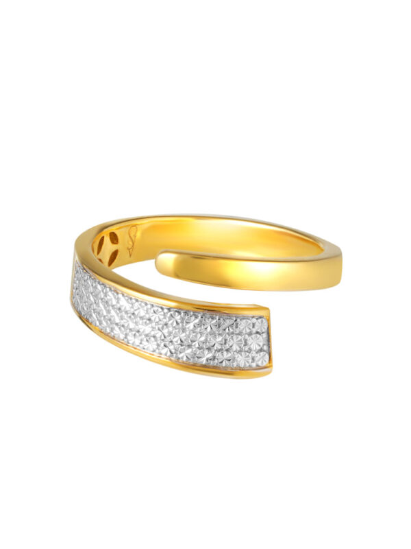 TOMEI Anastasia Dual-Tone Extended C-Shape Ring, Yellow Gold 916