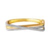 TOMEI Diamond Cut Collection Intersecting Bangle, Yellow Gold 916