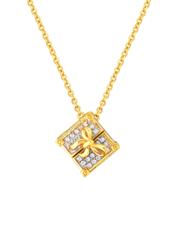 TOMEI Diamond Cut Collection Gift Box Necklace, Yellow Gold 916