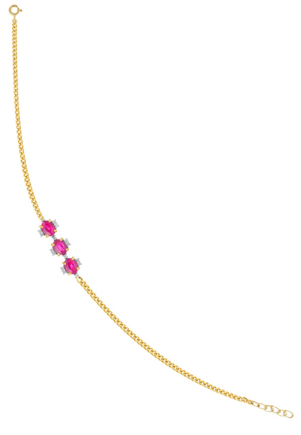 TOMEI Gemstones with Diamond Bracelet, Yellow Gold 375