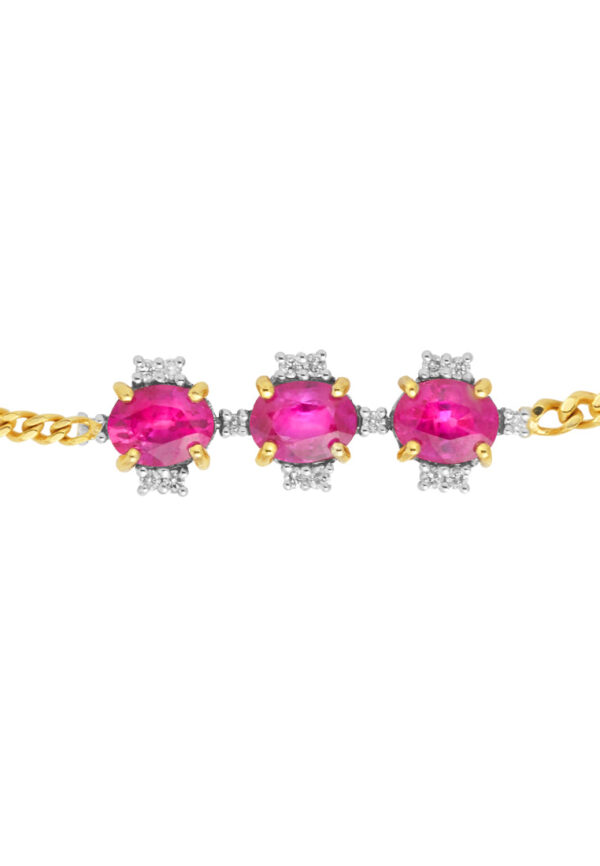 TOMEI Gemstones with Diamond Bracelet, Yellow Gold 375