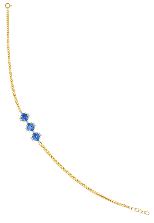 TOMEI Gemstones with Diamond Bracelet, Yellow Gold 375