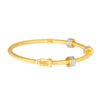 TOMEI Diamond Cut Collection Geometric Bead Bangle, Yellow Gold 916