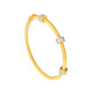 TOMEI Diamond Cut Collection Geometric Bead Bangle, Yellow Gold 916
