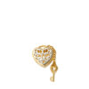 TOMEI Flaming Heart Love Lock Charm, Yellow Gold 916