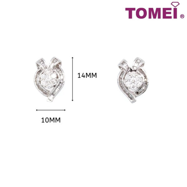 TOMEI Frontispiece of Hearts with Pizzazz Earrings, Diamond White Gold 750 (SB-CE0046)