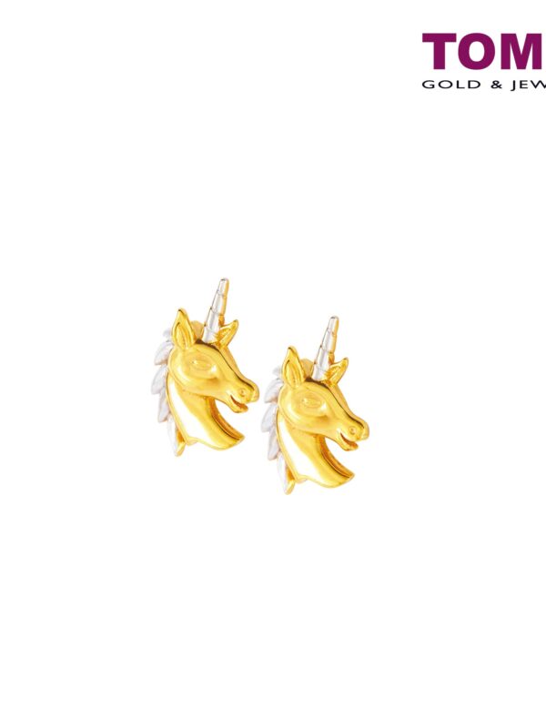 Imperially Regal Unicorn Earrings | Tomei Yellow Gold 916 (22K) (IQ-XXE513289-2C)