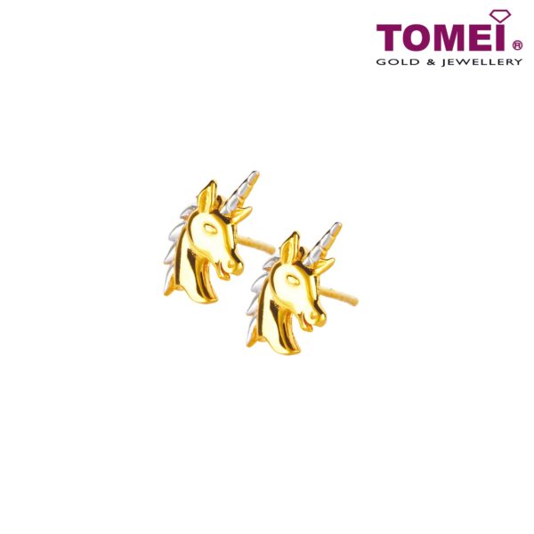 Imperially Regal Unicorn Earrings | Tomei Yellow Gold 916 (22K) (IQ-XXE513289-2C)