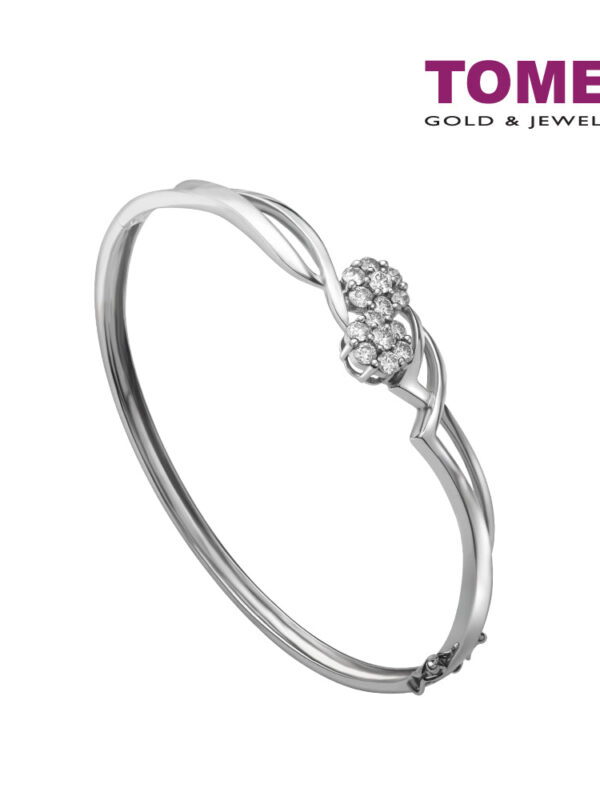 Minimalist of Sparkles with Style Bangle | Tomei White Gold 375 (9K) (B0601)
