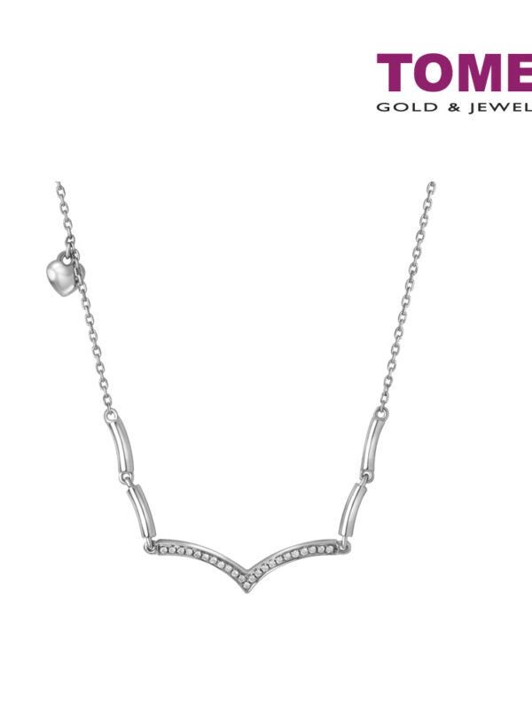 Shimmering Glam Necklace | Tomei White Gold 375 (9K) (B0989)