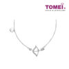 TOMEI Cupid's Arrow Diamond Necklace, White Gold 375