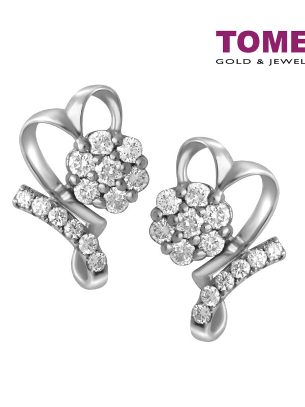 Earrings of Icy Splendour | Tomei White Gold 375 (9K) (E1047)