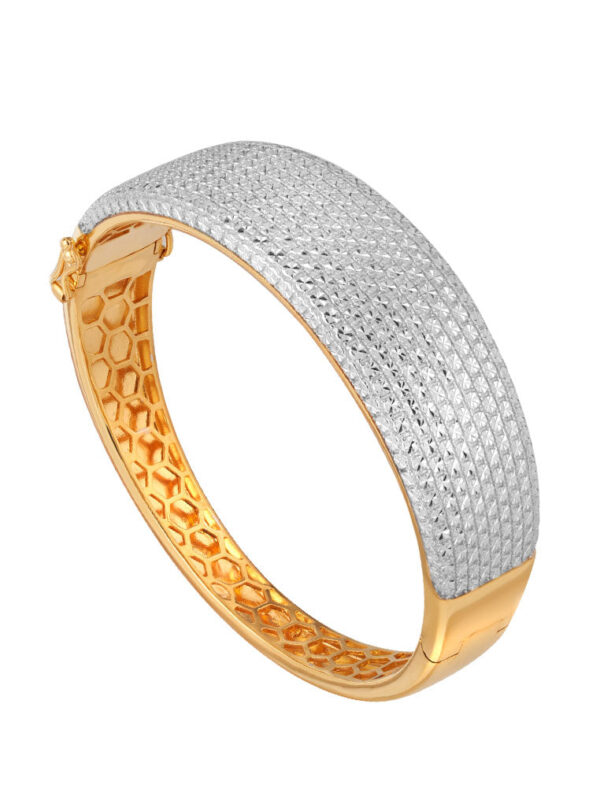 TOMEI Diamond Cut Collection Fancy Bold Bangle, Yellow Gold 916