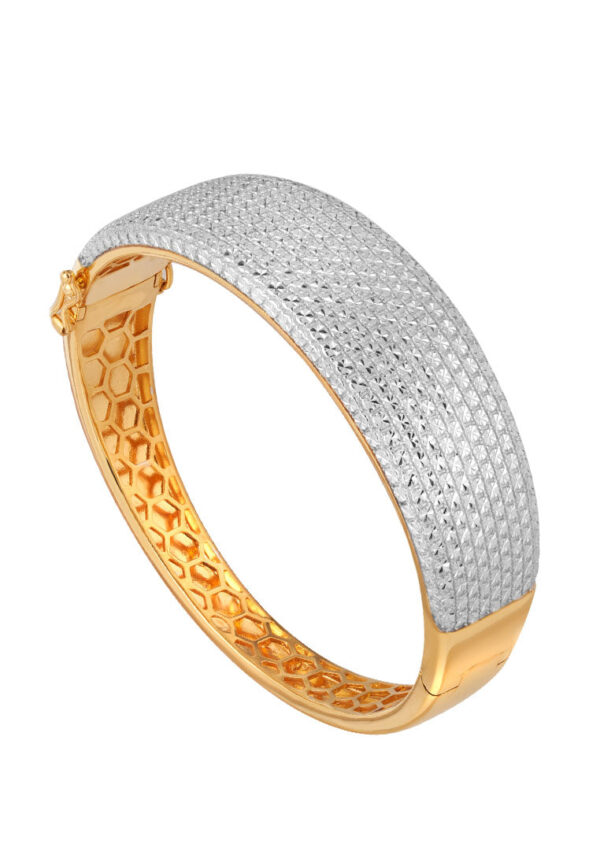 TOMEI Diamond Cut Collection Fancy Bold Bangle, Yellow Gold 916