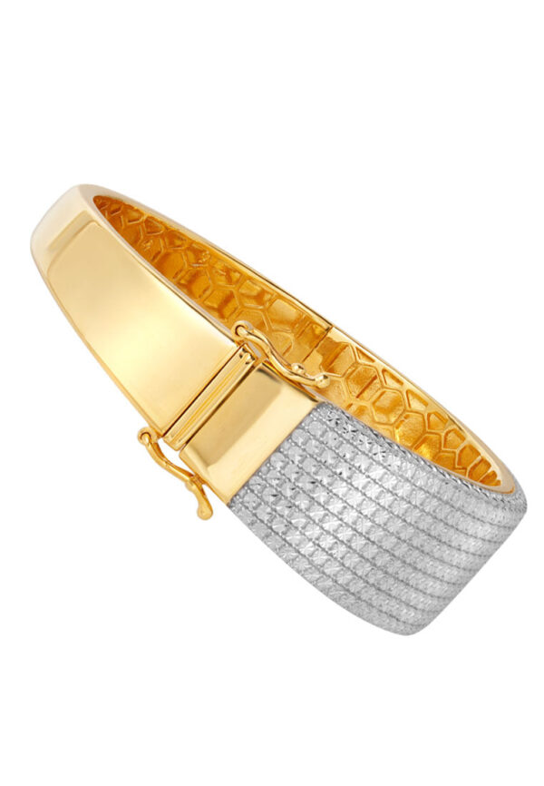 TOMEI Diamond Cut Collection Fancy Bold Bangle, Yellow Gold 916