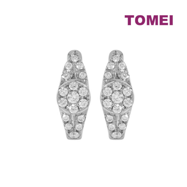 TOMEI Loop Earrings, Diamond White Gold 750 (E1477)