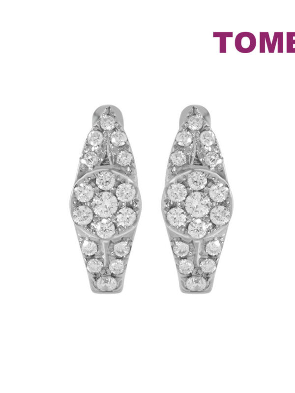 TOMEI Loop Earrings, Diamond White Gold 750 (E1477)