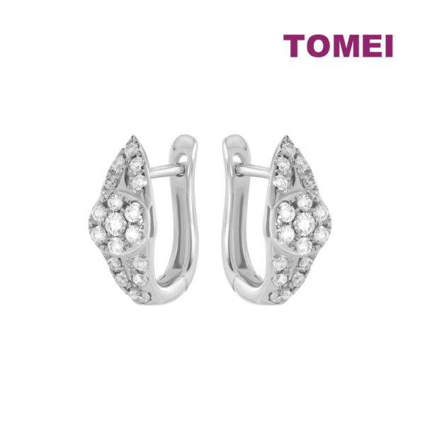 TOMEI Loop Earrings, Diamond White Gold 750 (E1477)