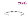 TOMEI Mini Love Charm Bangle in Pink, White Gold 375