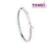 TOMEI Mini Love Charm Bangle in Pink, White Gold 375