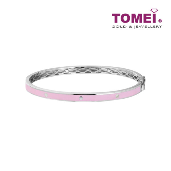 TOMEI Bangle in Pink, White Gold 375