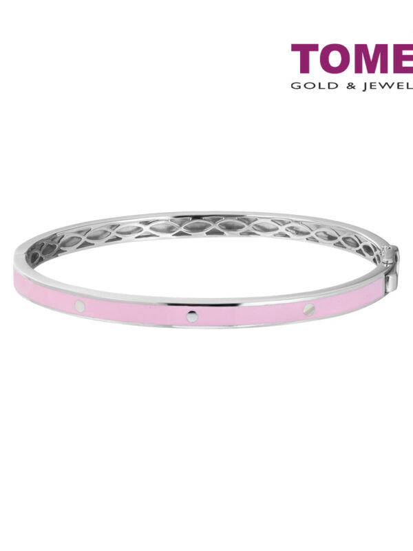 TOMEI Bangle in Pink, White Gold 375