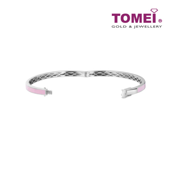 TOMEI Bangle in Pink, White Gold 375