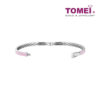 TOMEI Mini Circle Charm Bangle in Pink, White Gold 375