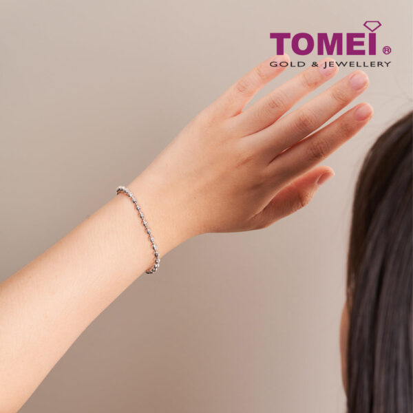 TOMEI Italia Beads Bracelet, White Gold 585