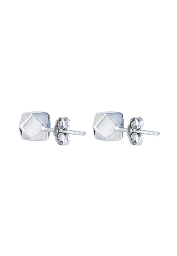 TOMEI Edge Earrings, White Gold 585