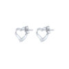 TOMEI Heart Frame Earrings, White Gold 585