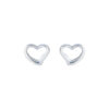 TOMEI Heart Frame Earrings, White Gold 585