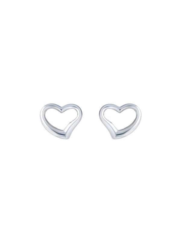 TOMEI Heart Frame Earrings, White Gold 585